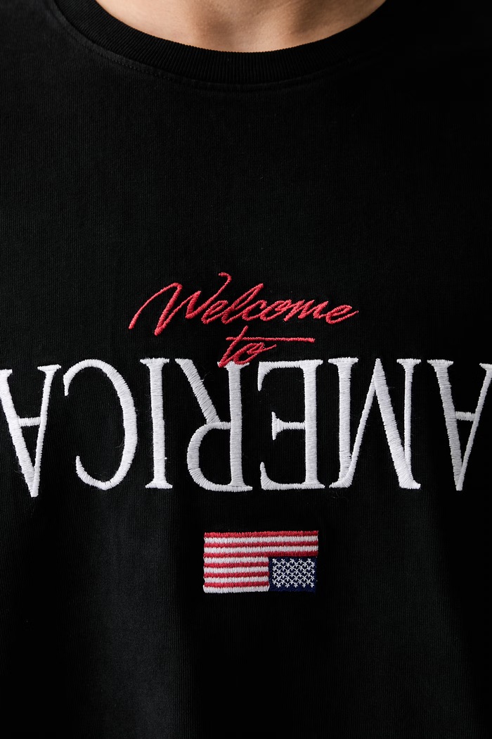 Willy Chavarria WELCOME TO AMERICA t-shirt βαμβακερό ανδρικό WCJSY0220