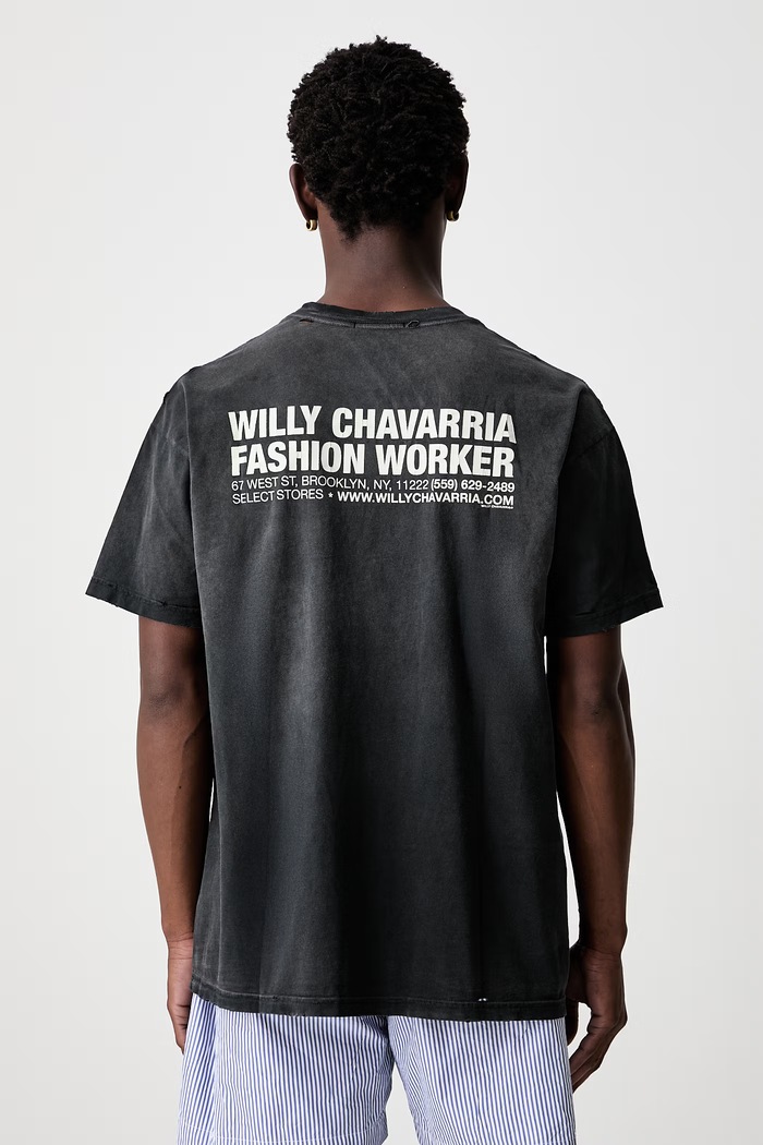 Ρούχα Willy Chavarria FASHION WORKER t-shirt βαμβακερό ανδρικό WCJSY0196 μαύρο