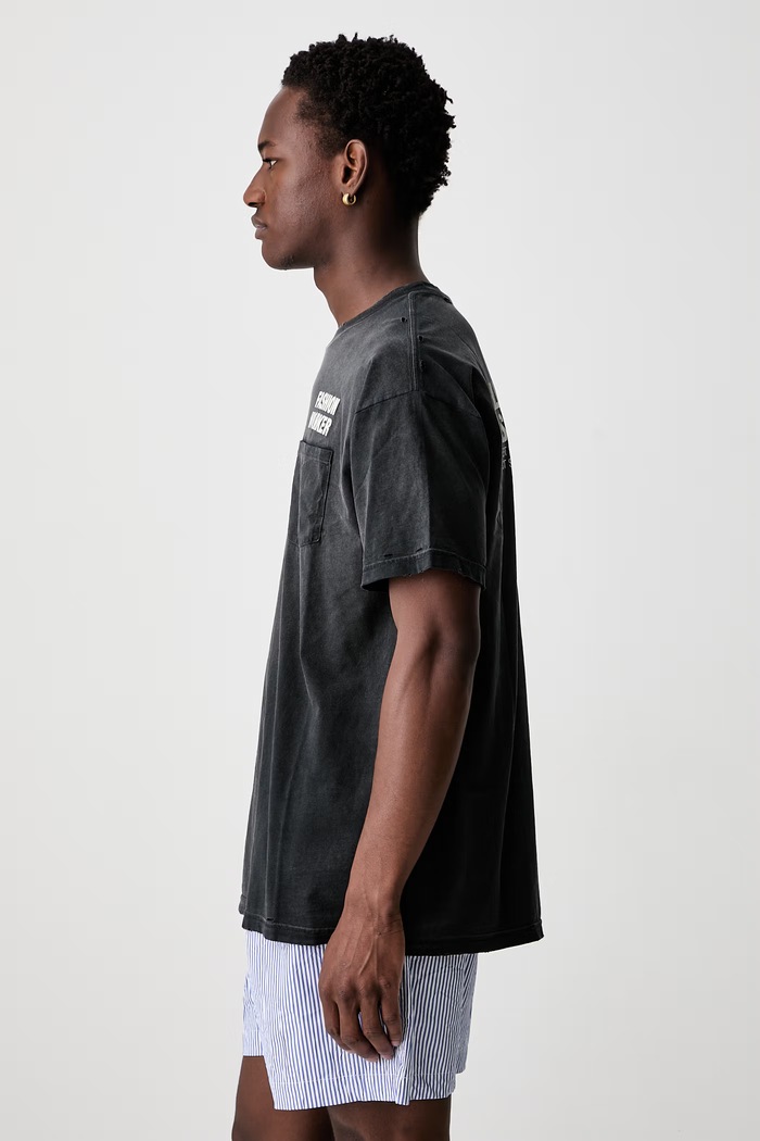 FASHION WORKER t-shirt βαμβακερό ανδρικό Willy Chavarria WCJSY0196 μαύρο
