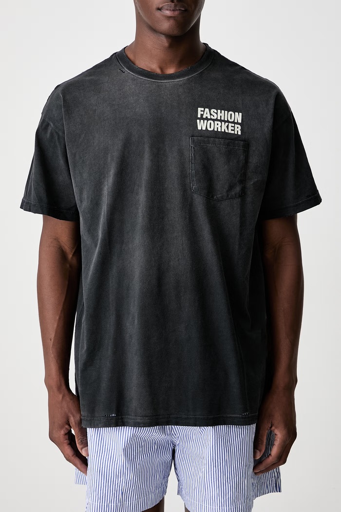 FASHION WORKER t-shirt βαμβακερό ανδρικό Willy Chavarria μαύρο WCJSY0196