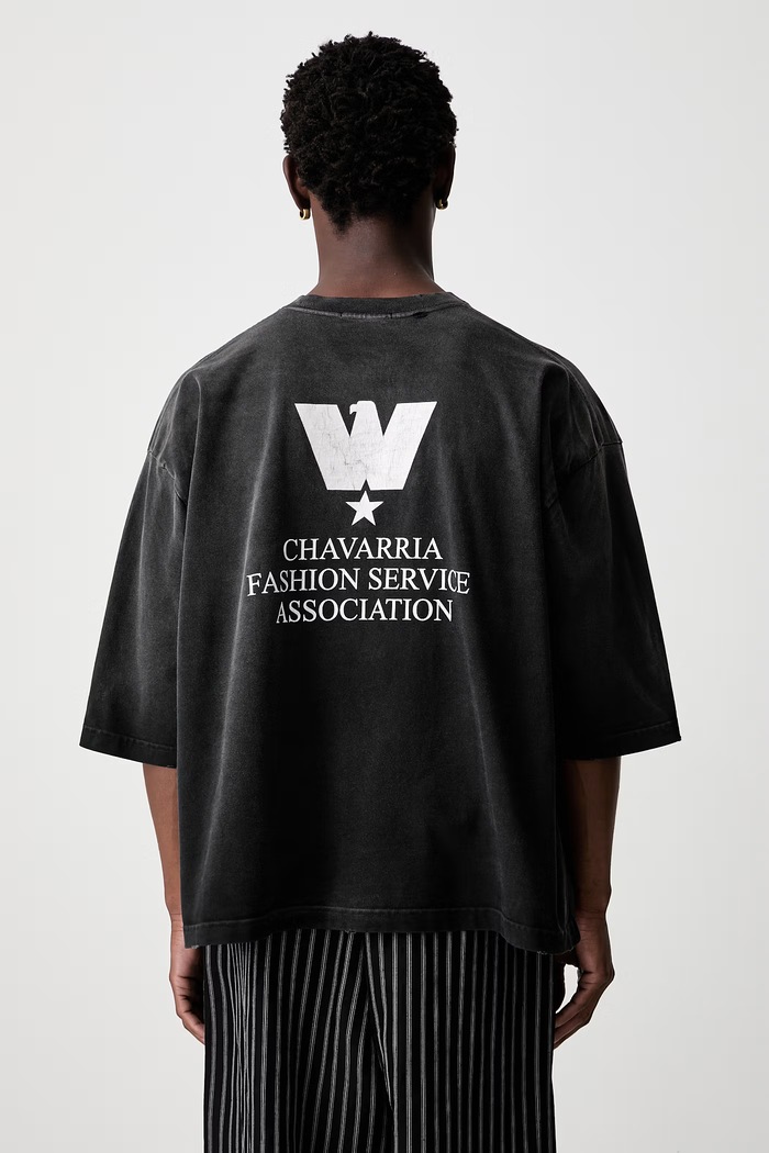Ρούχα Willy Chavarria FASHION SERVICE ASSOC t-shirt βαμβακερό ανδρικό WCJSY0274 μαύρο