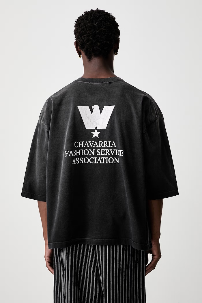 Ρούχα Willy Chavarria FASHION SERVICE ASSOC t-shirt βαμβακερό ανδρικό WCJSY0274 μαύρο