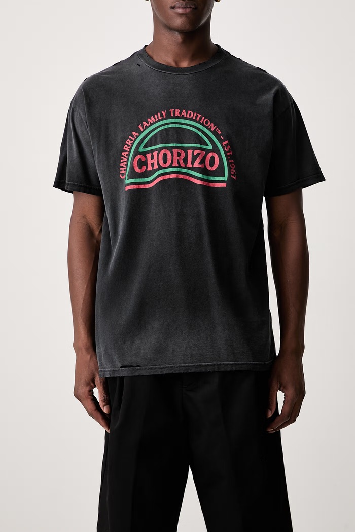 CHORIZO t-shirt βαμβακερό ανδρικό Willy Chavarria μαύρο WCJSY0198