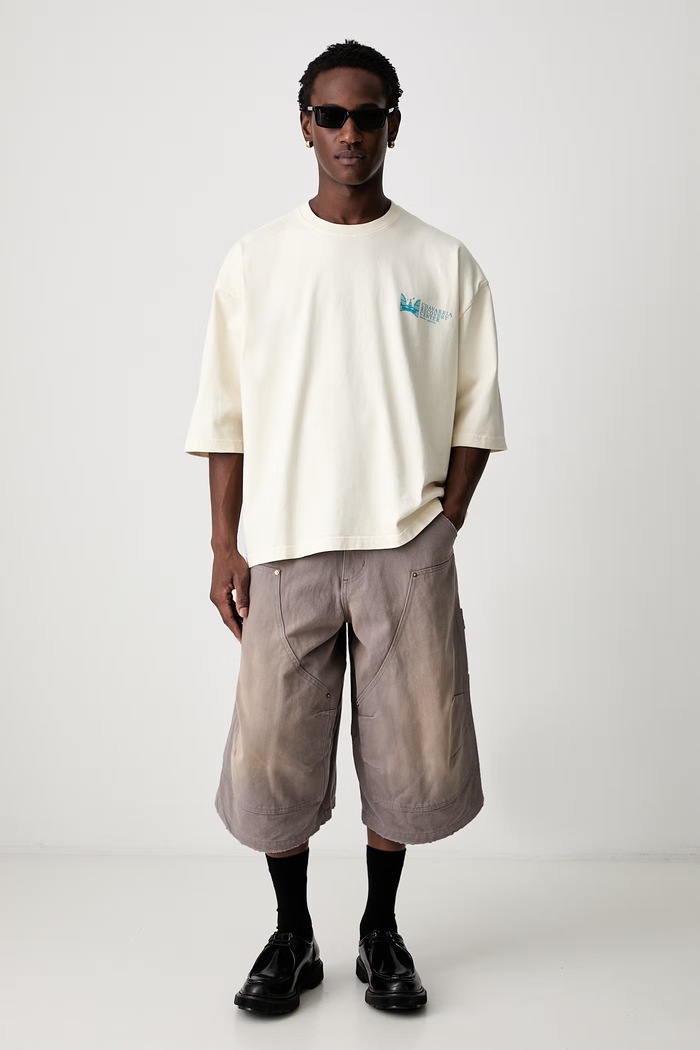 Willy Chavarria CHAVARRIA RECOVERY CENTER t-shirt βαμβακερό ανδρικό WCJSY0232 μπεζ SS26
