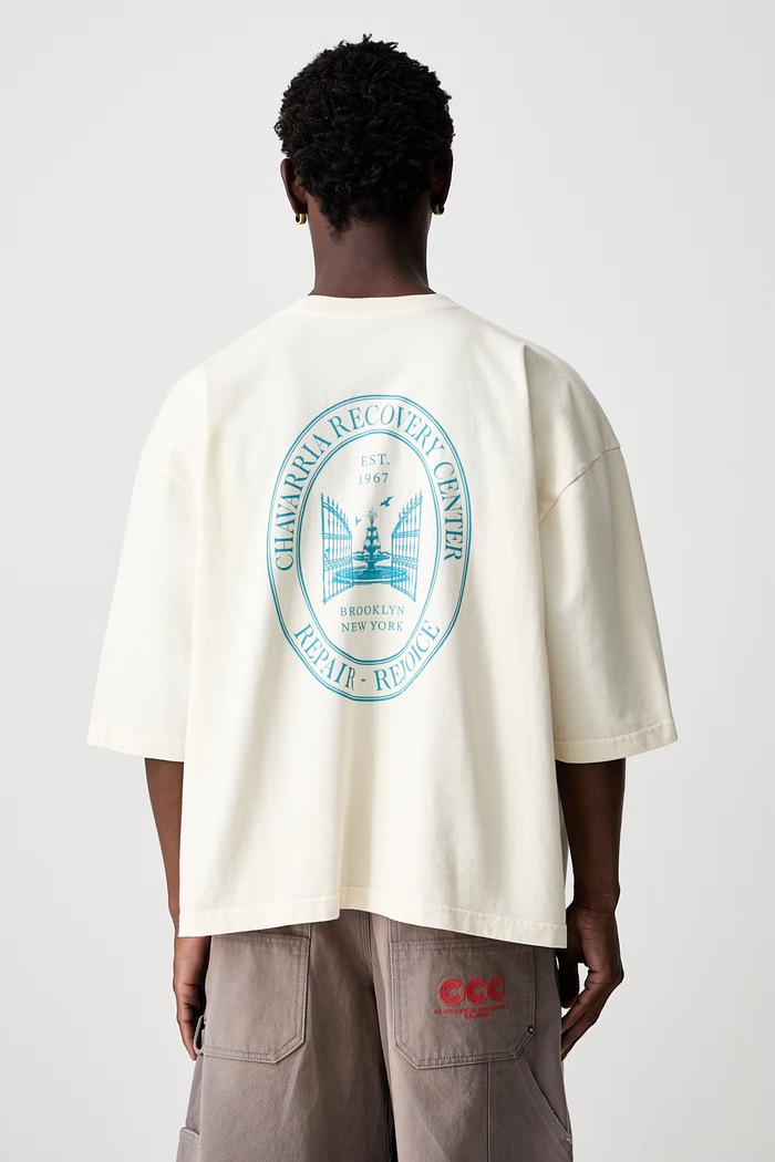 Ρούχα Willy Chavarria CHAVARRIA RECOVERY CENTER t-shirt βαμβακερό ανδρικό WCJSY0232 μπεζ