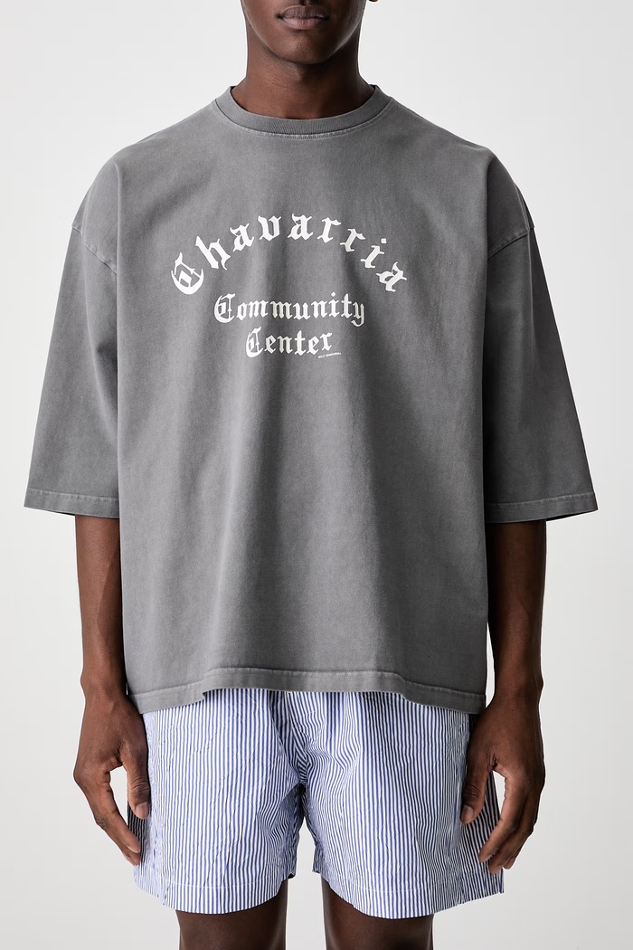 CHAVARRIA COMMUNITY CENTER t-shirt βαμβακερό ανδρικό Willy Chavarria γκρί WCJSY0200