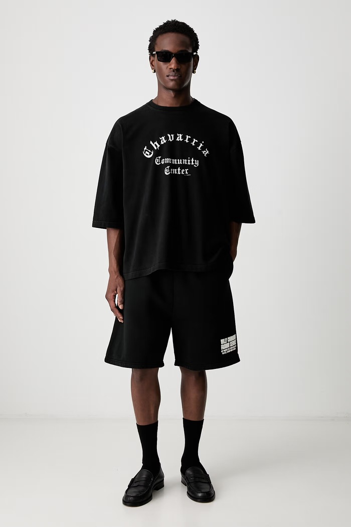 Willy Chavarria CHAVARRIA COMMUNITY CENTER t-shirt βαμβακερό ανδρικό WCJSY0200 μαύρο SS26