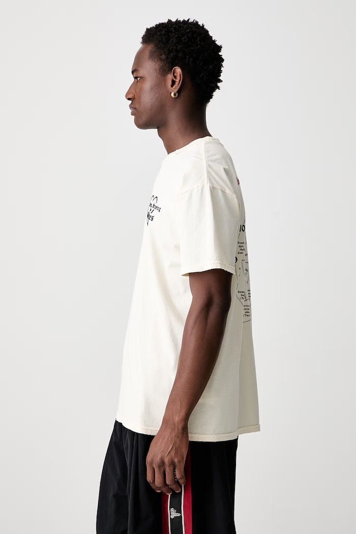 KEEP PRAYING BITCHES oversize t-shirt βαμβακερό ανδρικό Willy Chavarria WCJSY0184 μπεζ
