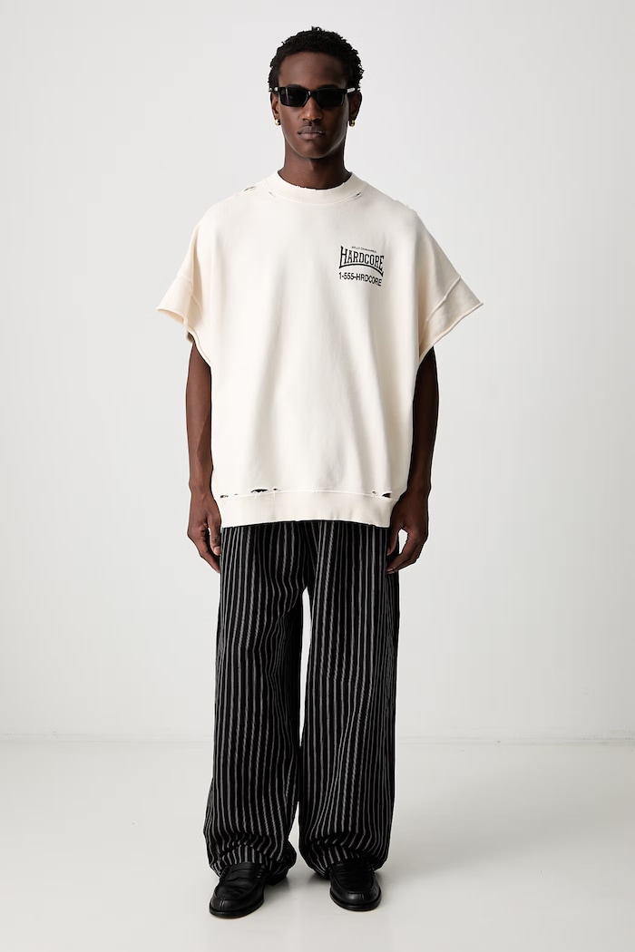 Willy Chavarria HARDCORE oversize t-shirt βαμβακερό ανδρικό WCJSY0187 μπεζ SS26