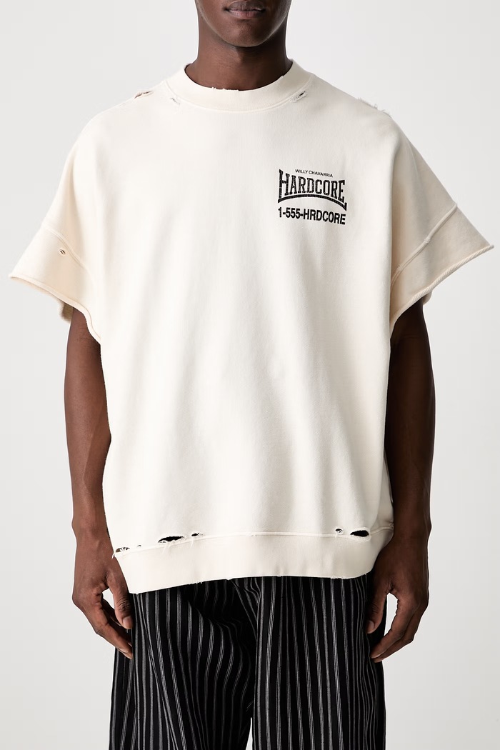 HARDCORE oversize t-shirt βαμβακερό ανδρικό Willy Chavarria μπεζ WCJSY0187