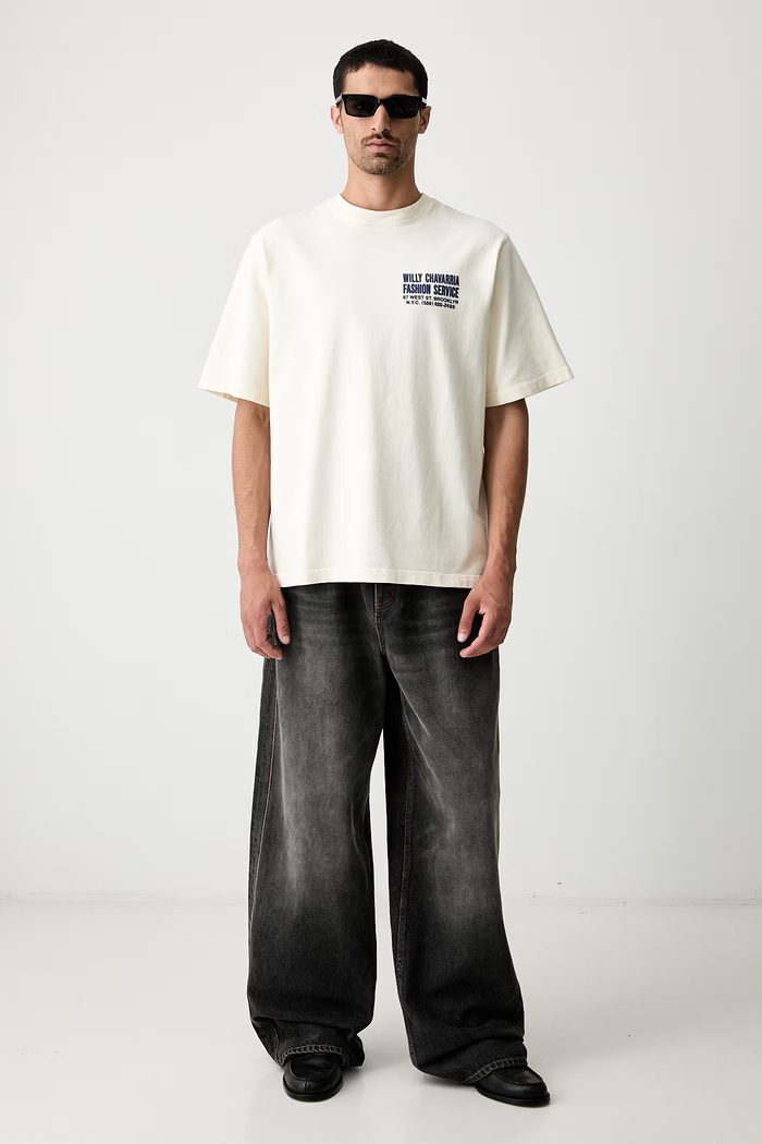Willy Chavarria FASHION SERVICES t-shirt βαμβακερό ανδρικό WCJSY0180 μπεζ SS26