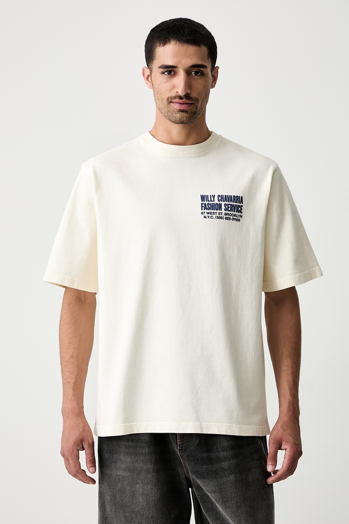 Ρούχα Willy Chavarria FASHION SERVICES t-shirt βαμβακερό ανδρικό WCJSY0180 μπεζ
