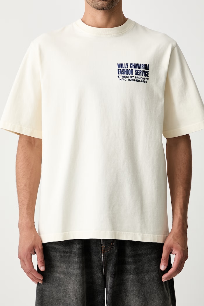 FASHION SERVICES t-shirt βαμβακερό ανδρικό Willy Chavarria μπεζ WCJSY0180
