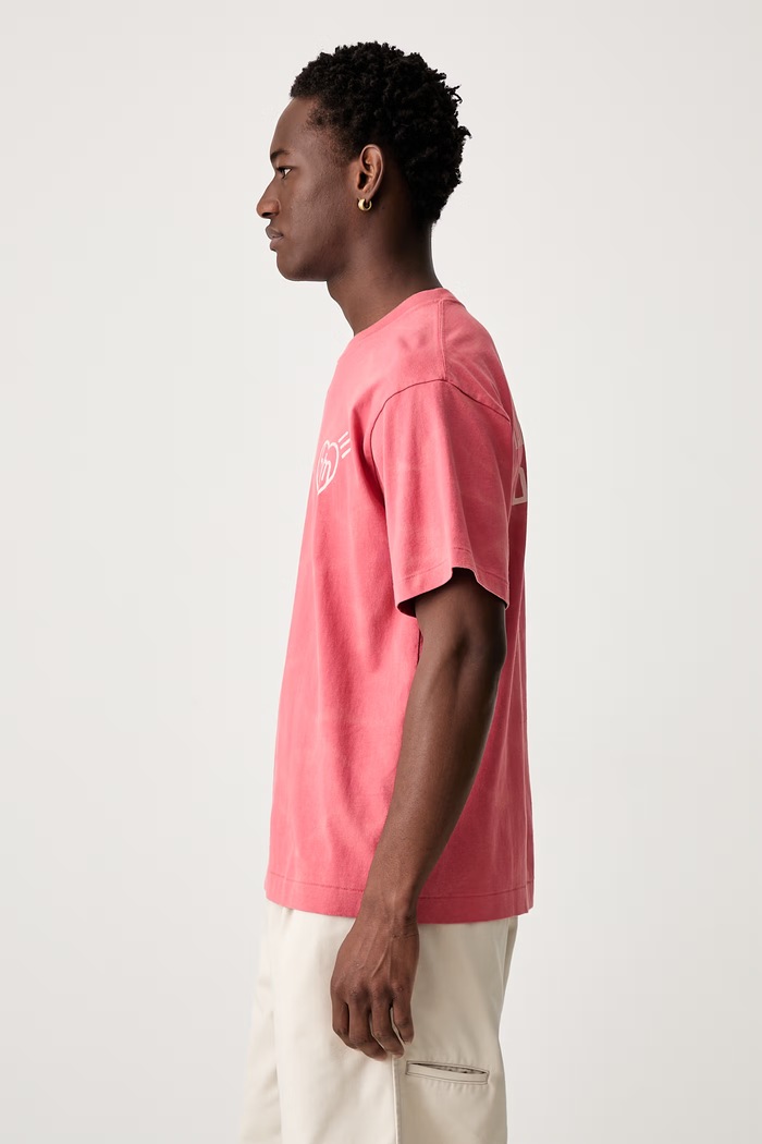 Human Made T-shirt bawełniany męski HM31CS008 czerwony SS26