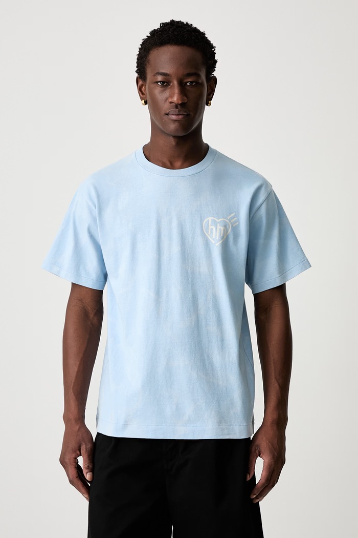 Odzież Human Made T-shirt bawełniany męski HM31CS008 niebieski