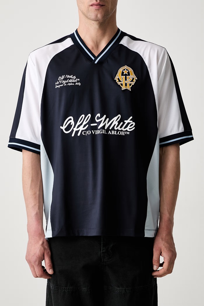 Off-White Soccer тениска мъжка тъмносин 44MAD013S26J002401