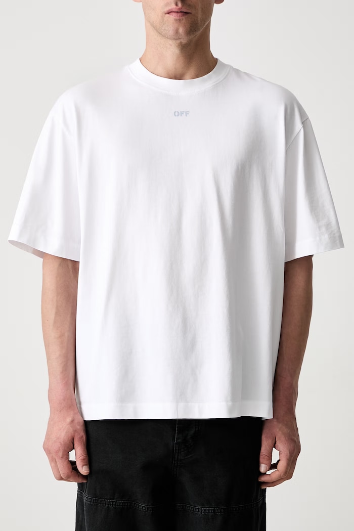 Off-White New Off Stamp тениска от памук мъжка бял 44MAA120S26J00Y100