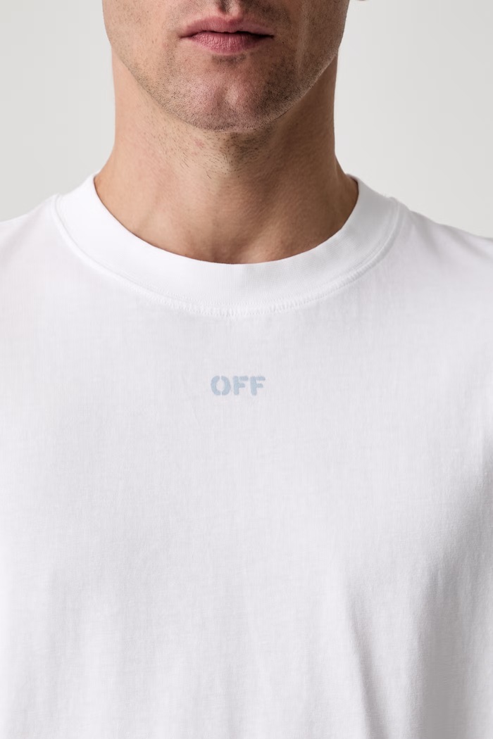 Off-White New Off Stamp тениска от памук мъжка 44MAA120S26J00Y100 бял