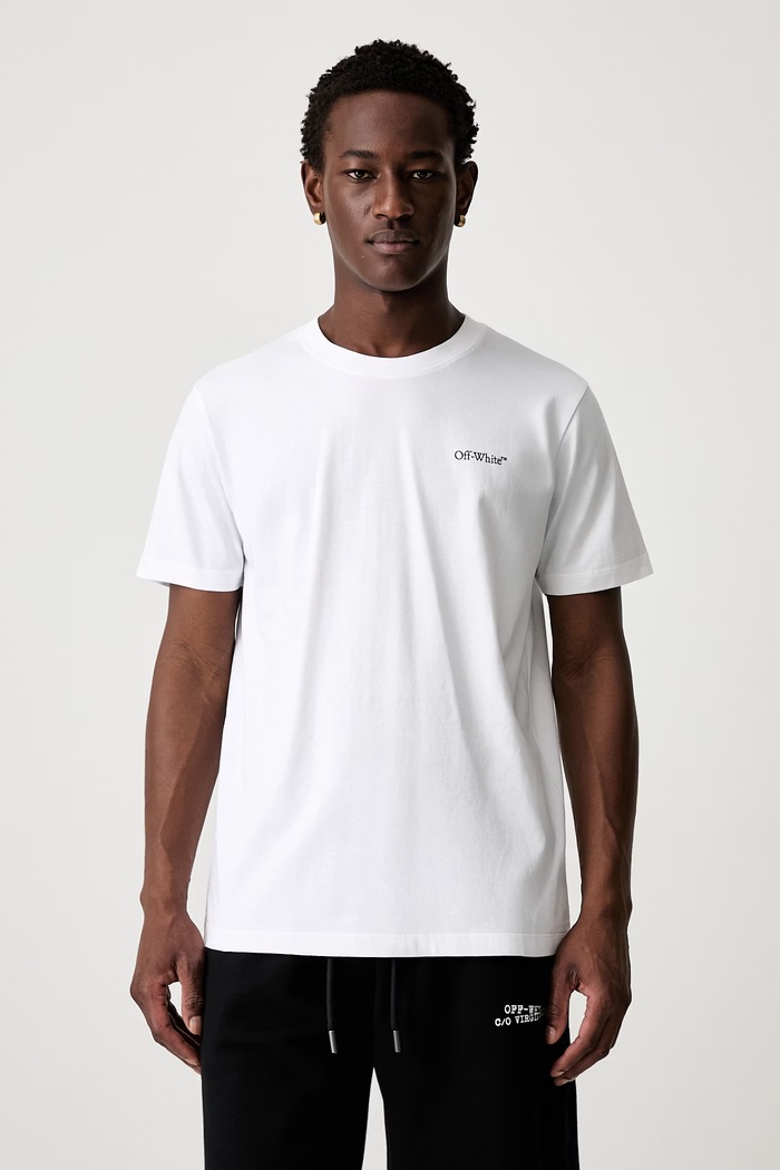 Abbigliamento Off-White Metal Arrows t-shirt in cotone da uomo 44MAA027S26J001100 bianco