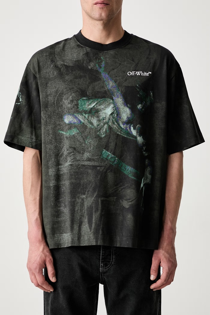 Off-White Dark Caravaggio t-shirt cotton Men's green 44MAA120S26J00D001