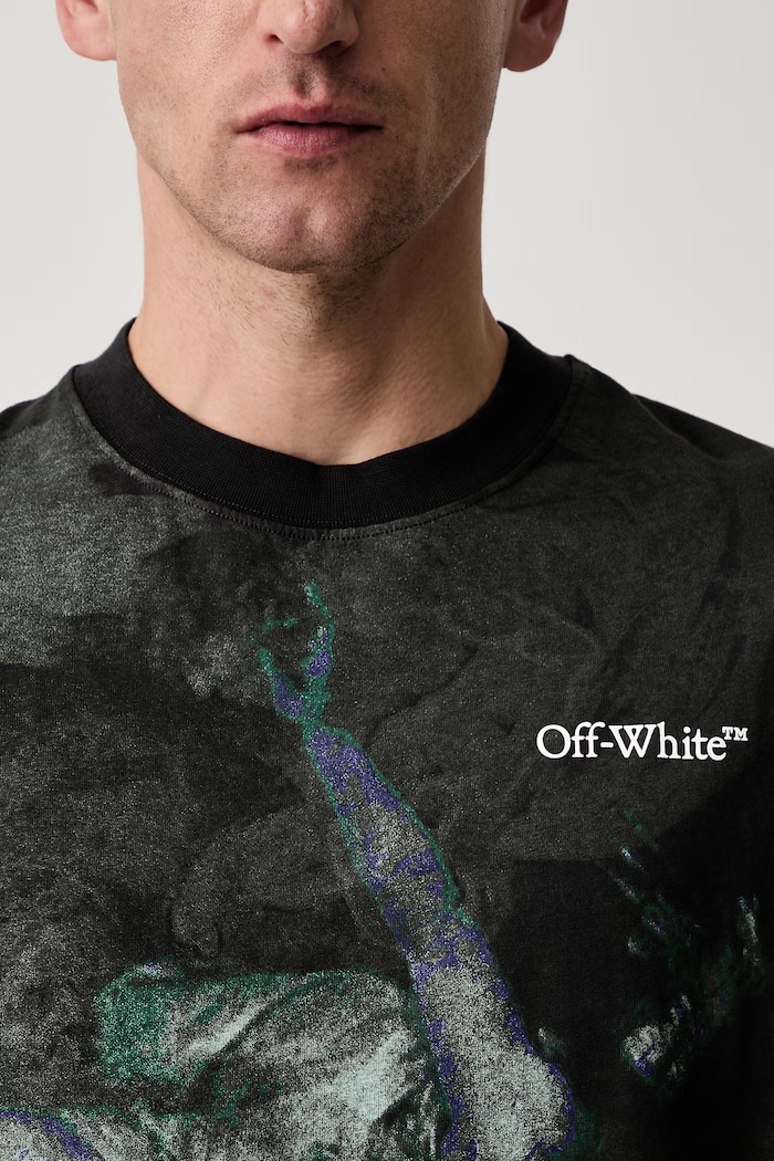 Off-White Dark Caravaggio t-shirt cotton Men's 44MAA120S26J00D001 green