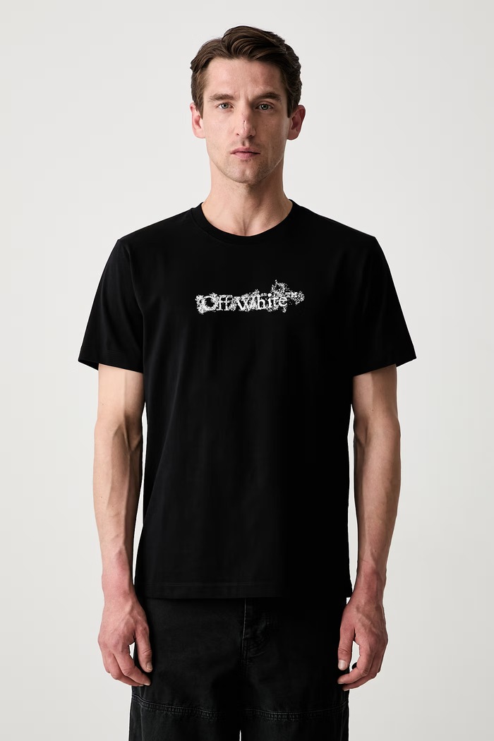 Дрехи Off-White Heraldic Treshold Arrows тениска от памук мъжка 44MAA027S26J007001 черен