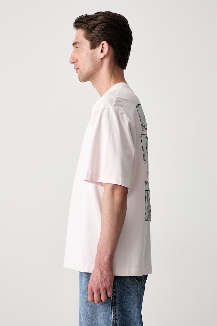 Off-White Rubbed Paint Arrows tricou din bumbac pentru bărbați 44MAA120S26J00R680 roz SS26