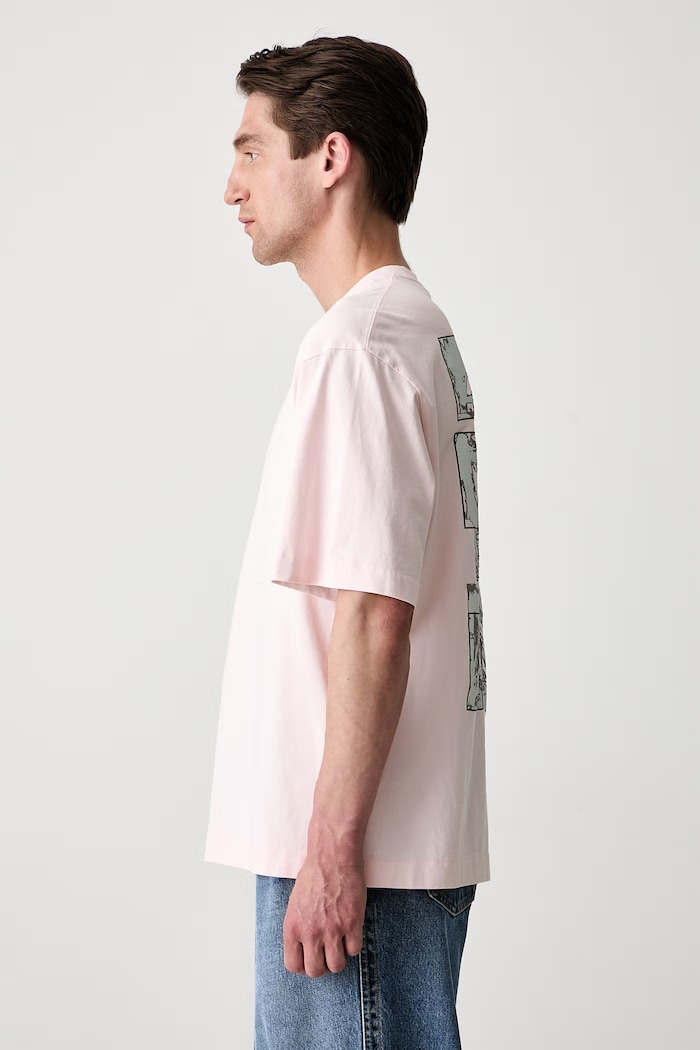 Off-White Rubbed Paint Arrows tricou din bumbac pentru bărbați 44MAA120S26J00R680 roz SS26