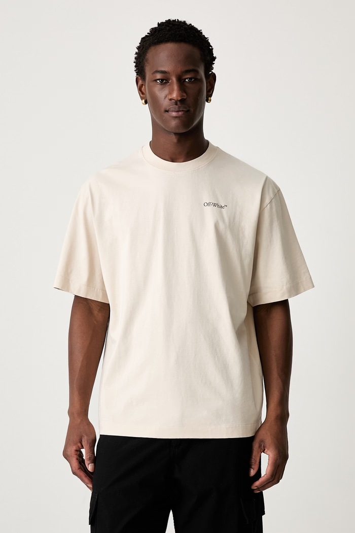 Off-White Half Arrows t-shirt βαμβακερό ανδρικό μπεζ 44MAA120S26J008270