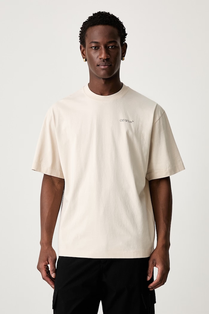 Off-White Half Arrows t-shirt βαμβακερό ανδρικό μπεζ 44MAA120S26J008270