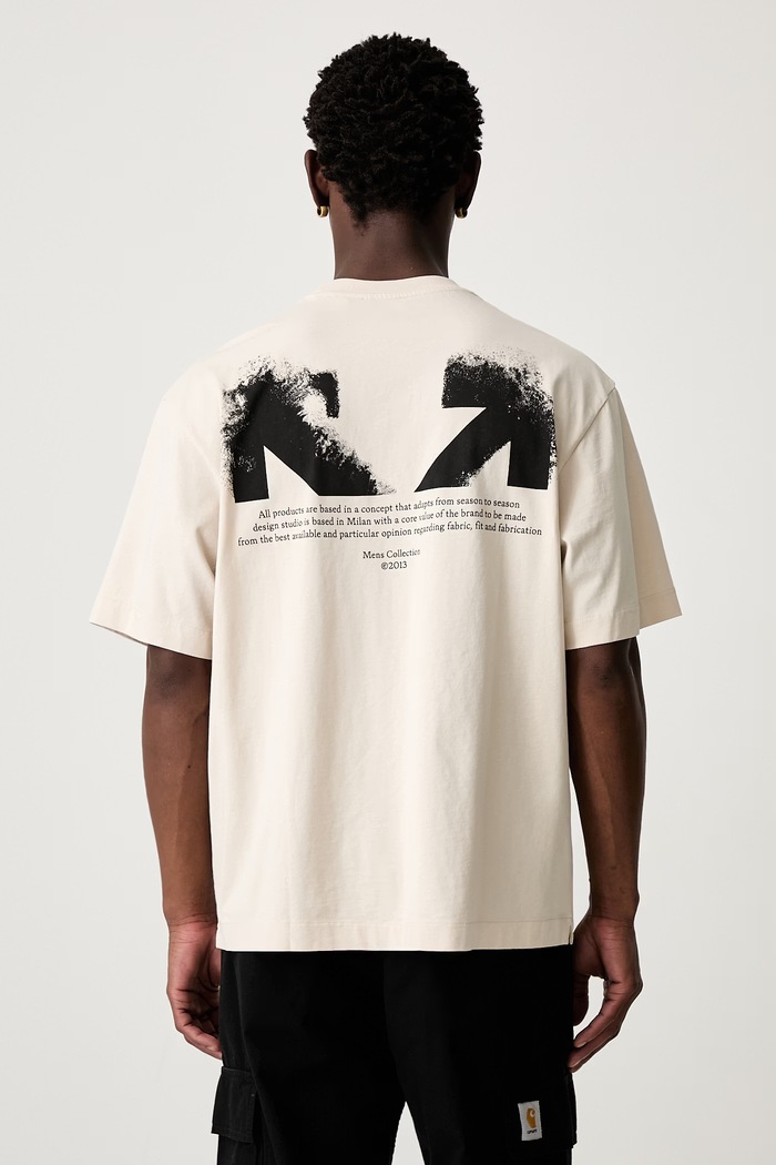 Ρούχα Off-White Half Arrows t-shirt βαμβακερό ανδρικό 44MAA120S26J008270 μπεζ
