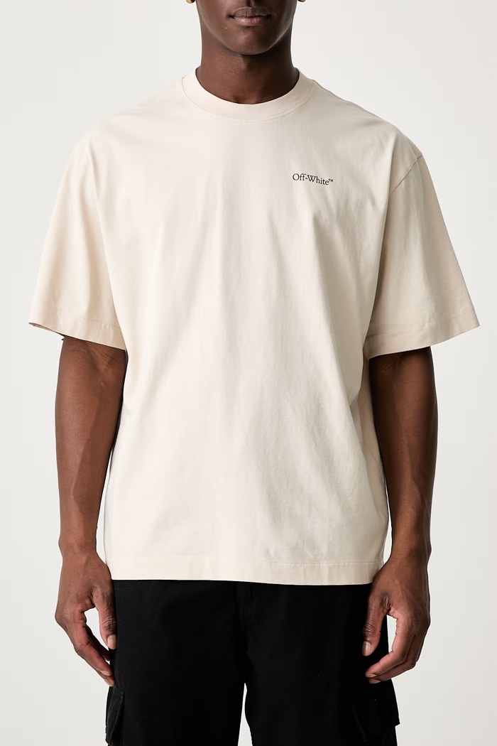 Off-White Half Arrows t-shirt βαμβακερό ανδρικό μπεζ 44MAA120S26J008270