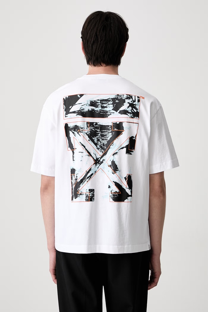 Off-White Rubbed Paint Arrows t-shirt in cotone da uomo bianco 44MAA120S26J00J100