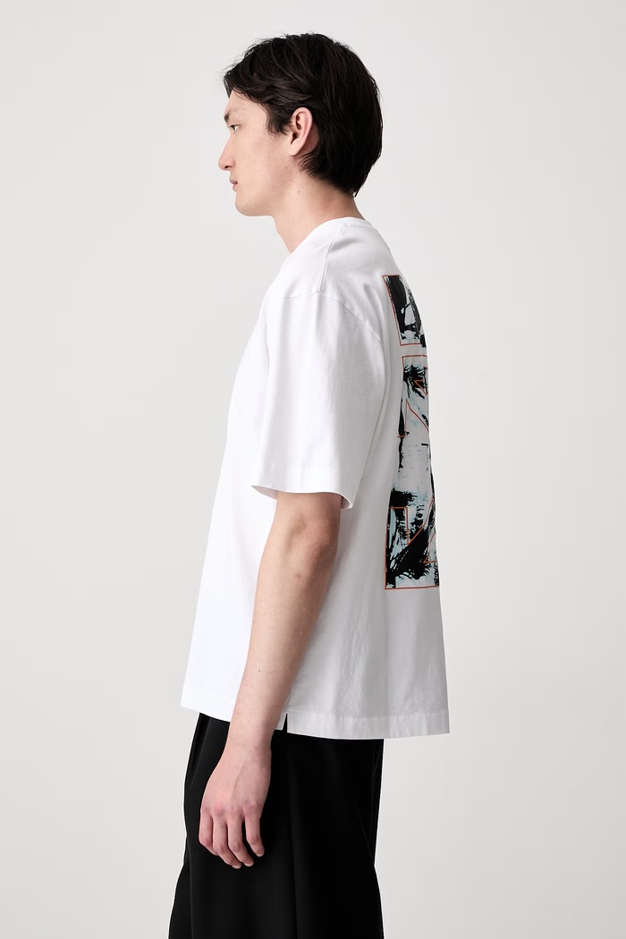 Off-White Rubbed Paint Arrows t-shirt in cotone da uomo 44MAA120S26J00J100 bianco SS26