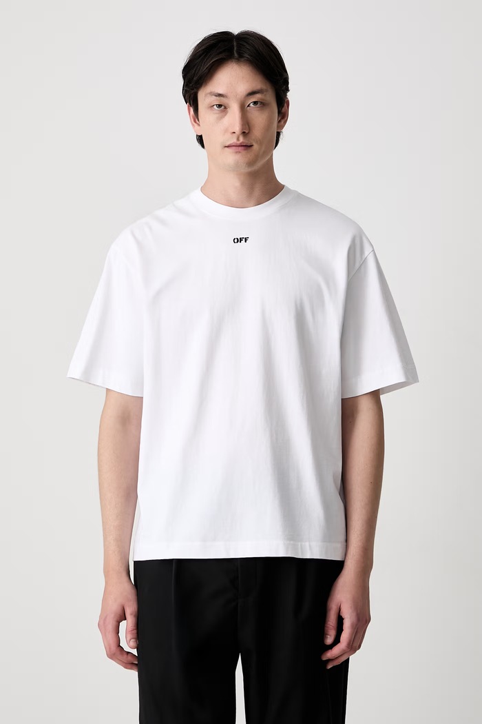 Abbigliamento Off-White Rubbed Paint Arrows t-shirt in cotone da uomo 44MAA120S26J00J100 bianco