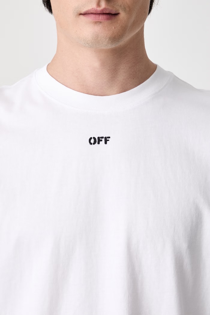 Off-White Rubbed Paint Arrows t-shirt in cotone da uomo 44MAA120S26J00J100 bianco