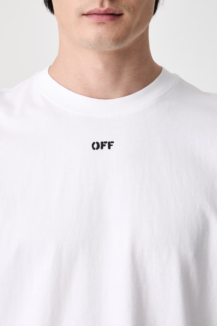 Off-White Rubbed Paint Arrows t-shirt in cotone da uomo 44MAA120S26J00J100 bianco