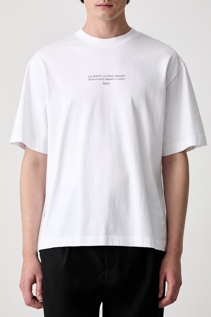 Off-White Statement футболка бавовняна чоловіча білий 44MAA120S26J007100