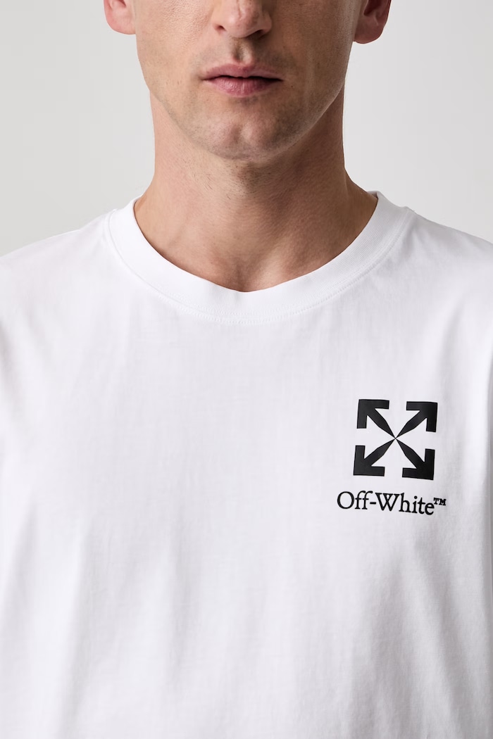 Off-White Small Arrow футболка из хлопка для мужчин белый 44MAA027S26J00B100