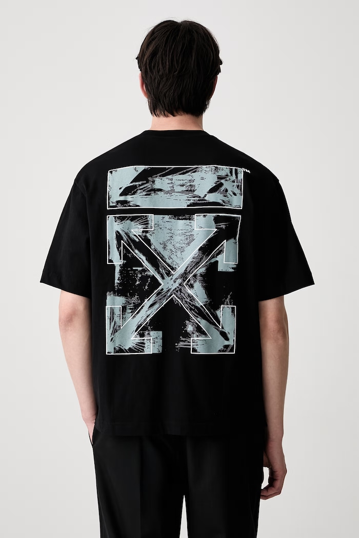 Off-White Rubbed Paint Arrows футболка бавовняна чоловіча чорний 44MAA120S26J00J001