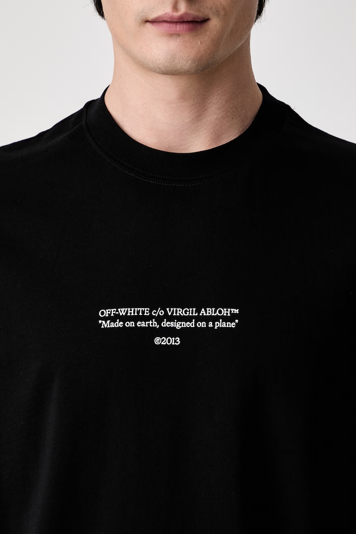 Off-White Statement футболка бавовняна чоловіча 44MAA120S26J007001 чорний