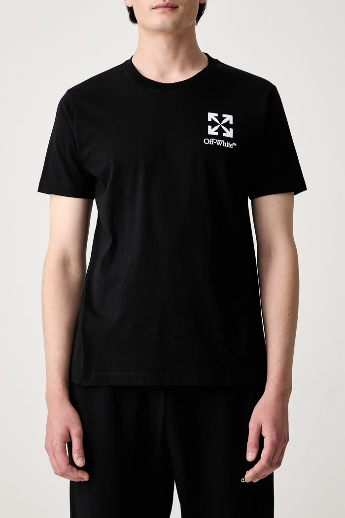 Off-White Small Arrow tričko bavlnené pánske čierna 44MAA027S26J00B001