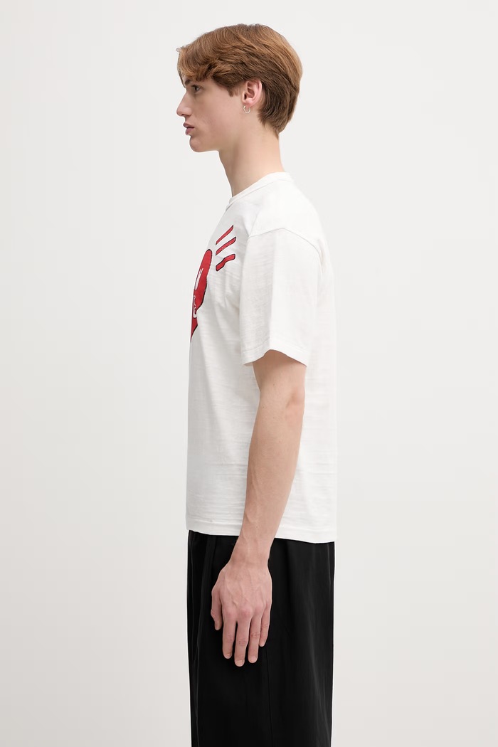 Human Made тениска от памук мъжка HM31TE016 бял SS26