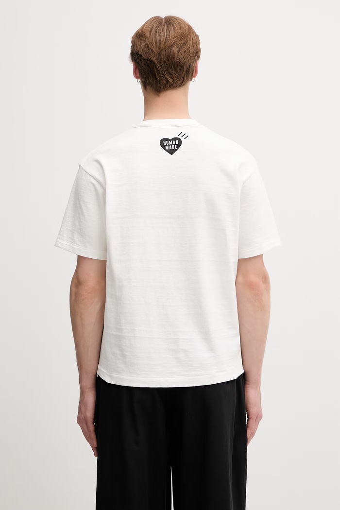 Дрехи Human Made тениска от памук мъжка HM31TE016 бял