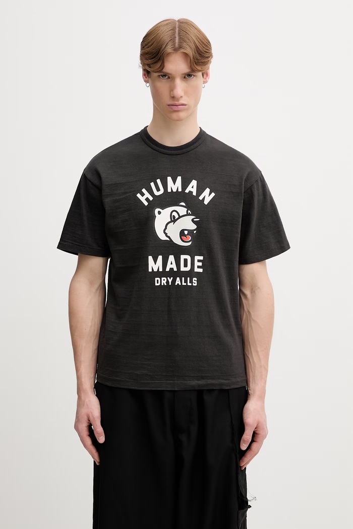 Human Made t-shirt βαμβακερό ανδρικό μαύρο HM31TE009