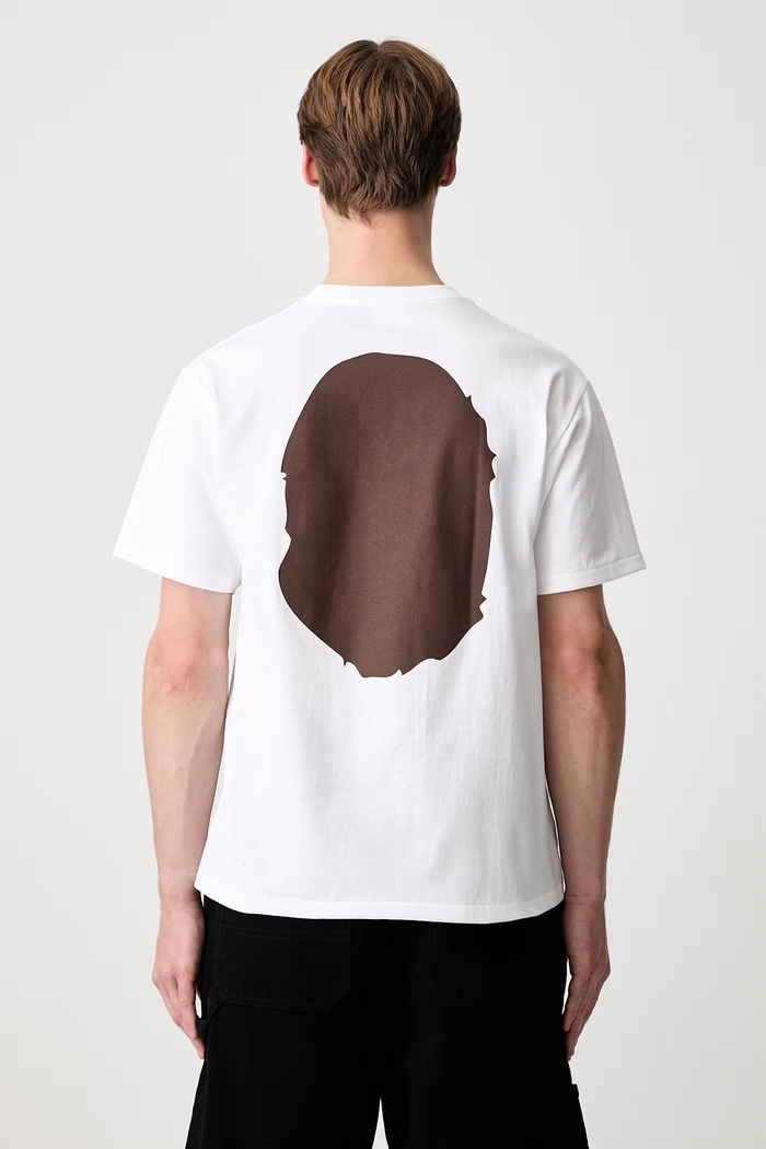 Odzież A Bathing Ape Big Ape Head T-shirt bawełniany męski 001TEM301002M biały