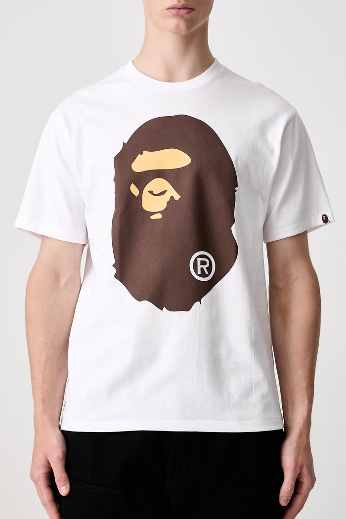 A Bathing Ape Big Ape Head T-shirt bawełniany męski biały 001TEM301002M