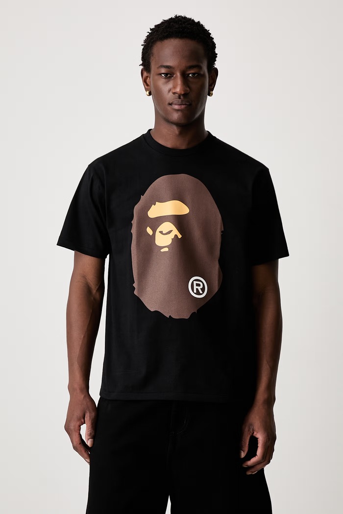 A Bathing Ape Big Ape Head T-shirt bawełniany męski czarny 001TEM301002M
