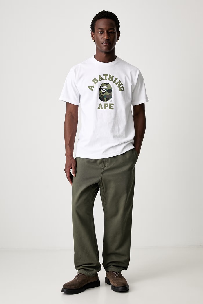 A Bathing Ape 1st Camo College T-shirt bawełniany męski 001TEM301013M