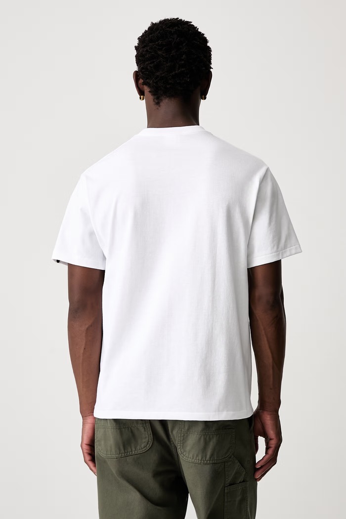 Odzież A Bathing Ape One Point T-shirt basic bawełniany męski 001TEM301003M biały